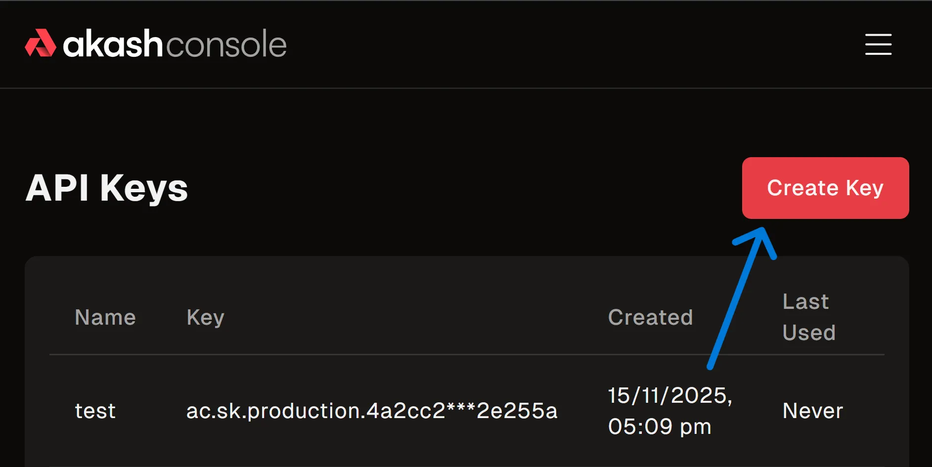 Create API Key Modal