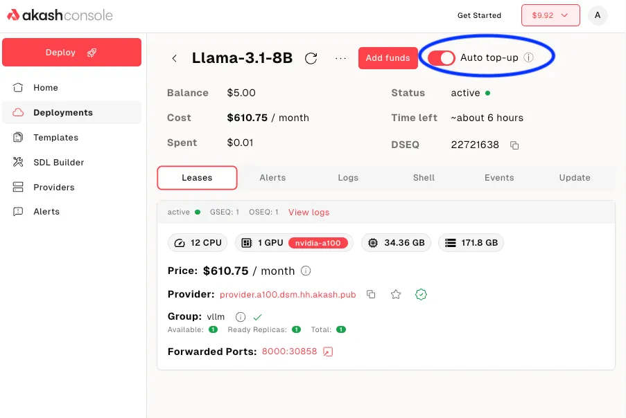 Automatic Escrow Top-Up